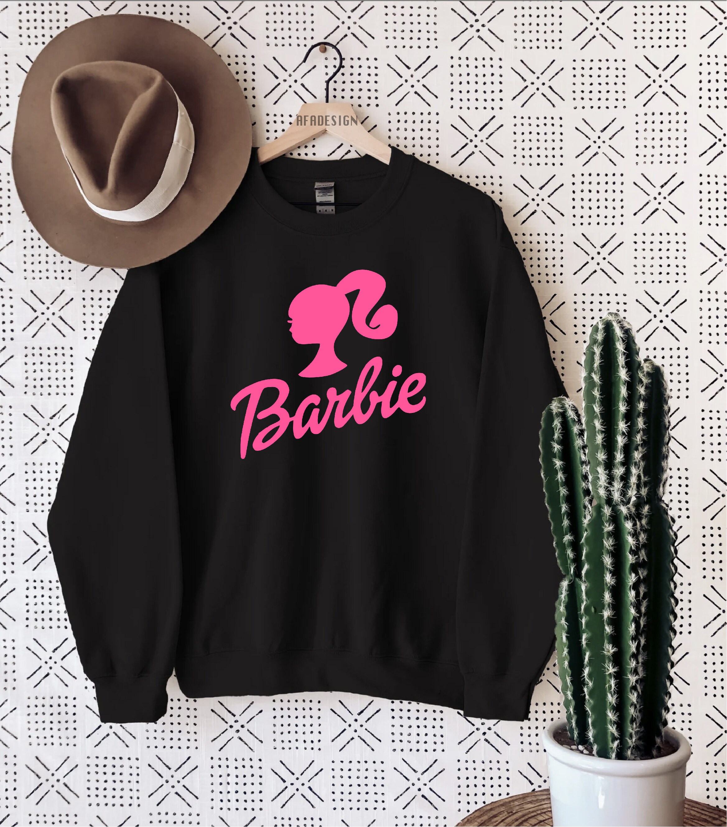 Barbie Girl Sweatshirt Pink Barbie Sweaterbirthday Barbie Etsy