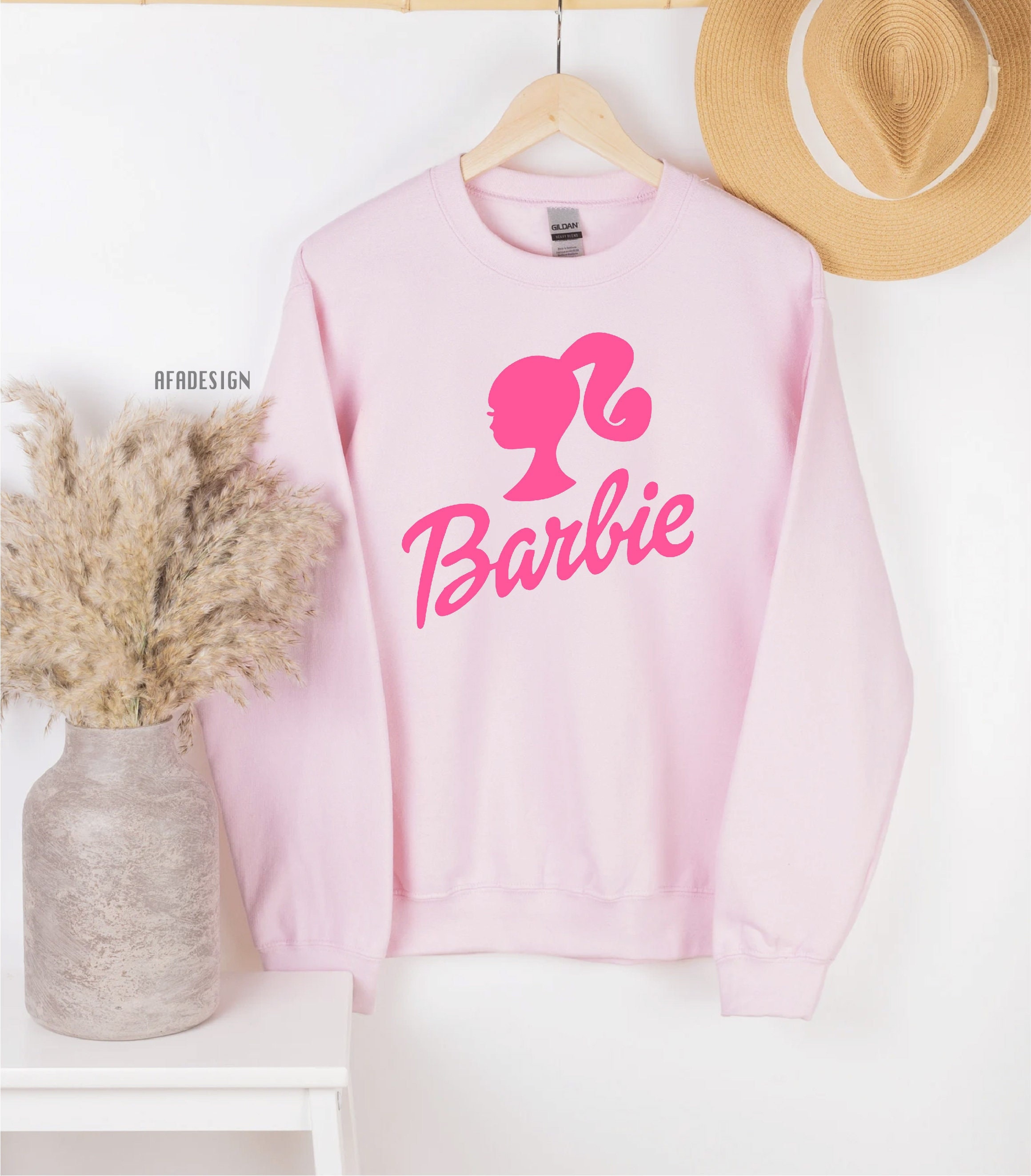 Barbie Girl Sweatshirt Pink Barbie Sweaterbirthday Barbie Etsy