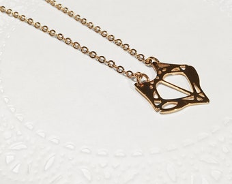 Gold Fox Head Necklace • Fox Jewelry • Gold Layering Necklace • Gold Necklace • Gift For Her • Geometric Jewelry • Gold Animal Necklace