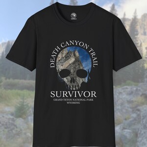 Grand Teton National Park Death Canyon Spur Überlebendes Wandern Souvenir T-Shirt