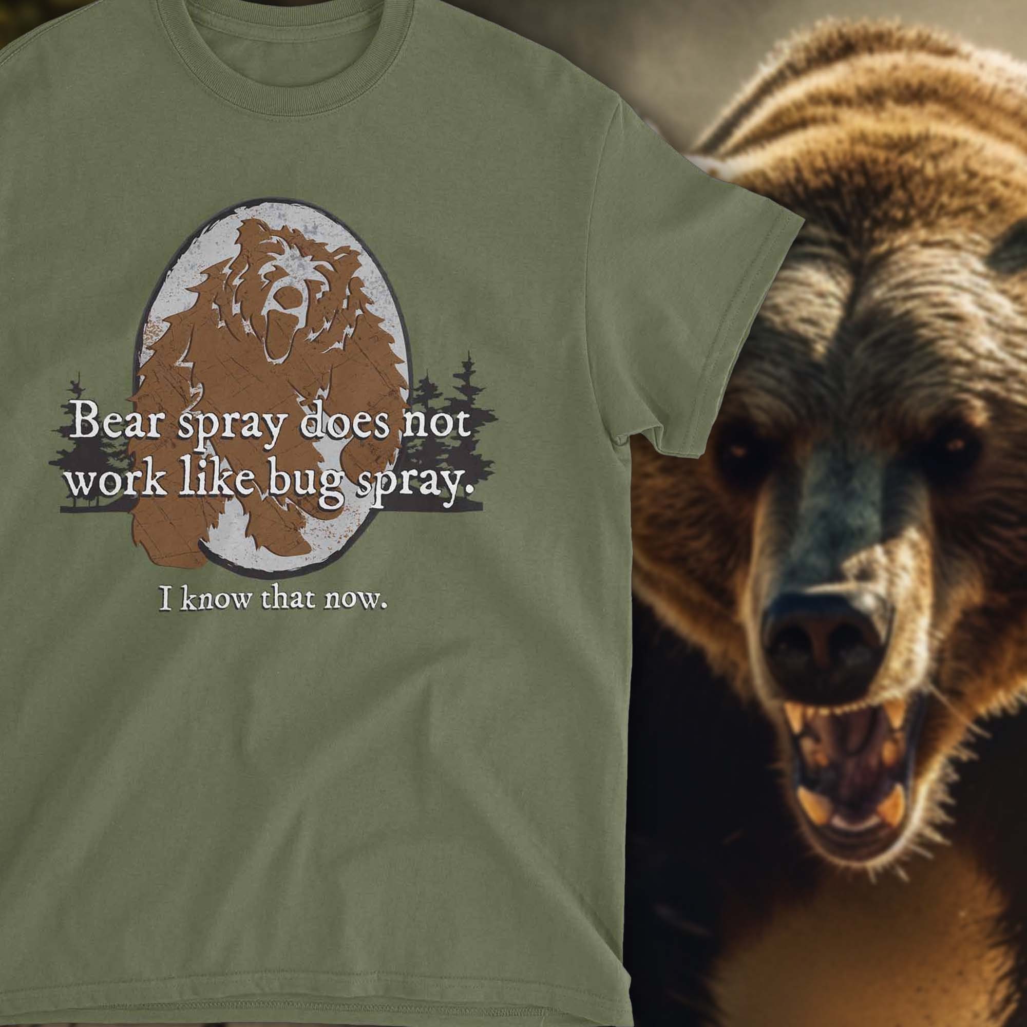 Funny Wildlife Shirt Bear Spray Tshirt Gift for Hiker Grizzly Bear T-shirt  Pepper Spray Bug Spray Shirt -  Canada