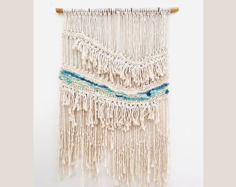 Large Macrame Wall Hanging, Wall Tapestry, Rope Art, Fiber Art, Mid Century, Nautical Decoration, Rope Wall Sculpture, Macrame Cloud Wall