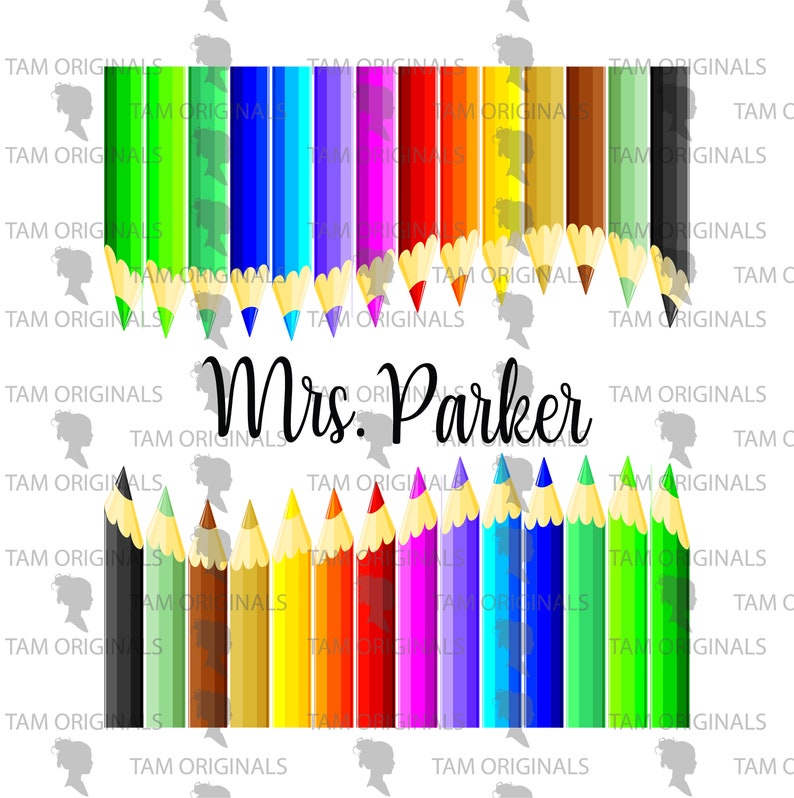 Download Colored Pencil/Crayon Waterslide for Teacher Name SVG PNG ...