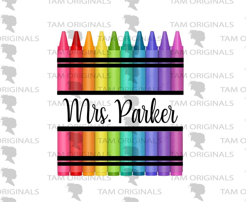 Download Crayon Teacher Name Waterslide Download SVG EPS JPG | Etsy