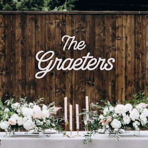 Wedding Last Name Sign, Custom Laser Cut Sign, Personalized Last Name Sign, Wood Last Name Sign, Wedding Wall Sign, Custom Wooden Name Signs
