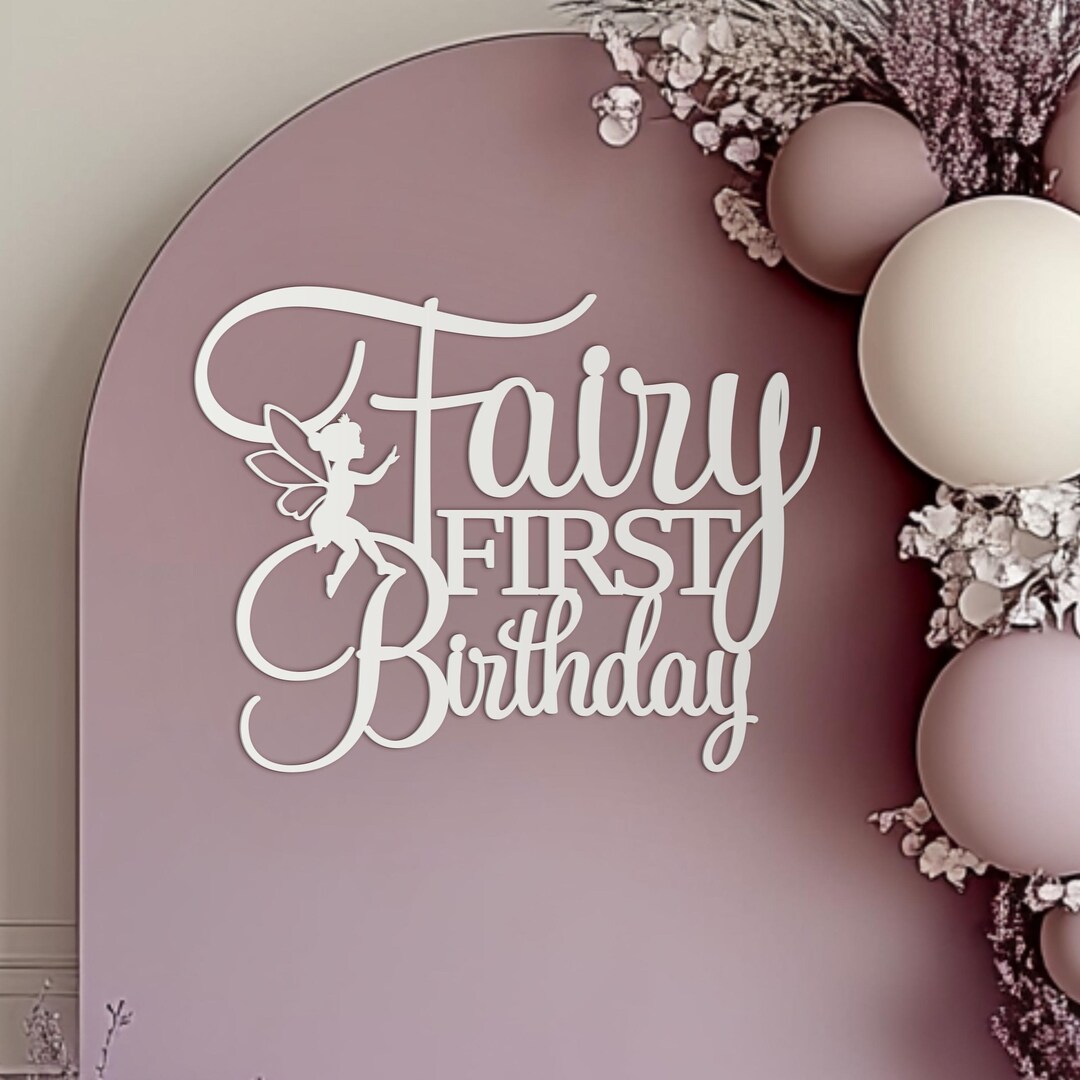 Personalised Fairy Birthday Banner - Pink Paper Decoration For Girls' Parties (6ft) 2 thumbnail image