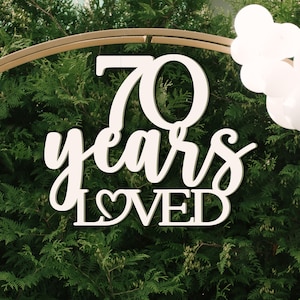 Decoración de cumpleaños número 70, 70 cumpleaños, 70 años de amor, decoración de cumpleaños, pancarta de cumpleaños, letrero de cumpleaños número 70, letrero de fiesta de cumpleaños
