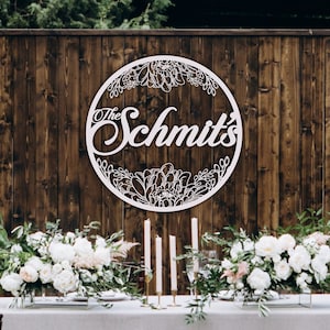 Wedding Backdrop for Reception, Wedding Reception Sign, Last Name Wood Sign, Family Name Sign Wood, Wedding Signs, Backdrop Sign