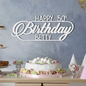 Happy Birthday Sign, 50th Birthday Party Decorations, 50th Birthday Decorations, 50th Birthday, Birthday Backdrop, Happy Birthday Banner