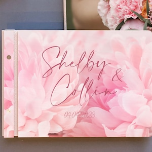 Peonies Guest Book, Wedding Guest Book, Pink Wedding, Floral Guest Book, Pastel Pink Guest Book, Peony Guestbook, Pink Guest Book