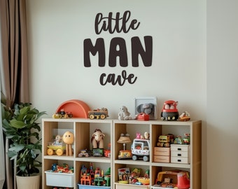 Little man cave Sign, Boys Playroom wall decor, Cool 3D wooden banner for kids room decoration, Nursery game area signs, lettering for boy