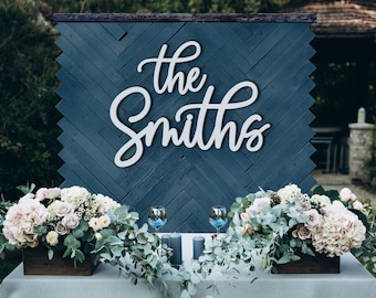 Wedding Signs, Wedding Decor, Wedding Sign, Wedding Decorations, Last Name Sign, Wedding Reception Decorations, Large Cutout Sign for Party