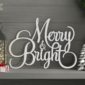 Merry and Bright Sign, Large Christmas Signs, Merry and Bright Decorations, Large Christmas Ornaments, Christmas Signs, Wooden Winter Sign