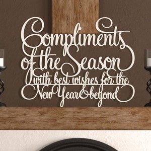 New Year Sign, Compliments of the Season Sign, New Year Decorations, New Year Decor, New Year Decoration, Wall or Shelf Decor, Wooden Sign