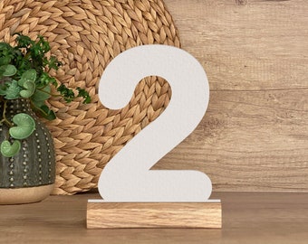 Wooden table numbers for Wedding table, Baby shower table numbers, Table Identifier, Baptism table numbers, Wood numbers for table