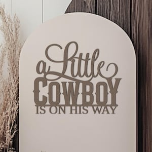 Un piccolo cowboy è in arrivo. Cartello per decorazioni murali con sfondo per baby shower, striscione decorativo in legno con scritta "Rodeo Western" per cabina fotografica per neonato.