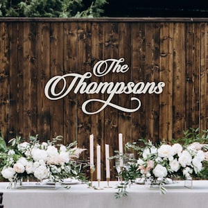 Family Name Sign Wood, Last Name Wood Sign, Wedding Last Name Sign, Personalized Last Name Sign, Calligraphy Sign, Cutout Sign