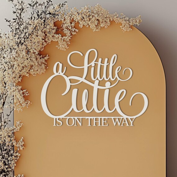 Banner 'A Little Cutie Is On Her Way' – Orangefarben Glitzernd, Ca. 15,2 Cm Pro Buchstabe, Für Babyparty & Geburtstagsdeko