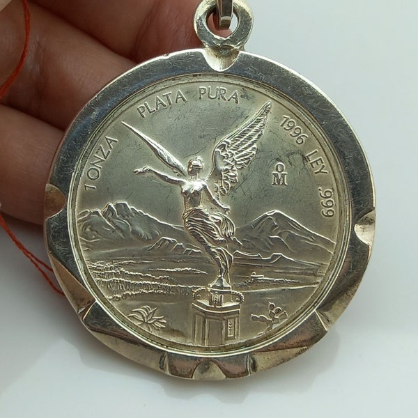 1 oz Mexican Silver Libertad Coin 1996 Keyring Silver 925