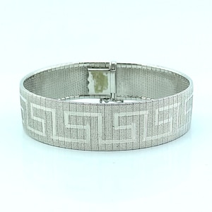 Vintage Sterling Silver Mash Bracelet, Greek Handmade 925 Bracelet Italian Make 60&#39;