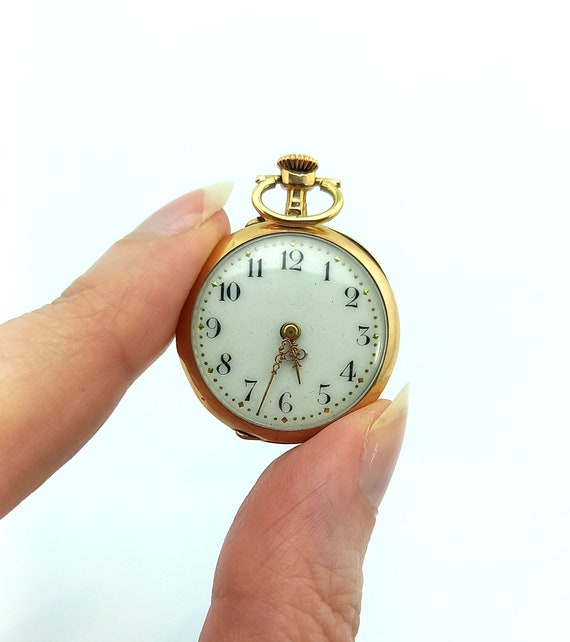 Antique 9ct Gold French Pocket Watch Hinged Back Case… Gem