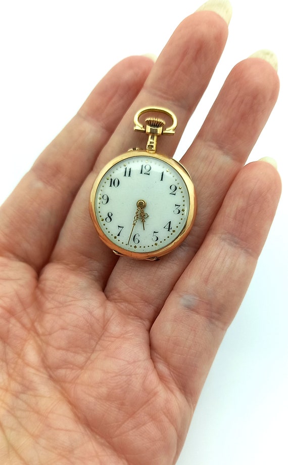 Antique 9ct Gold French Pocket Watch Hinged Back Case… Gem