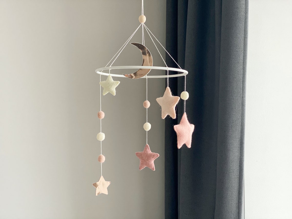 Boho Baby Mobile Mädchen Rosa Baby Mobile Baby mobile Etsy.de