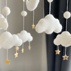Baby mobile neutral Moon baby mobile cloud baby mobile White baby mobile baby mobile boy baby nursery mobile baby crib mobile image 8