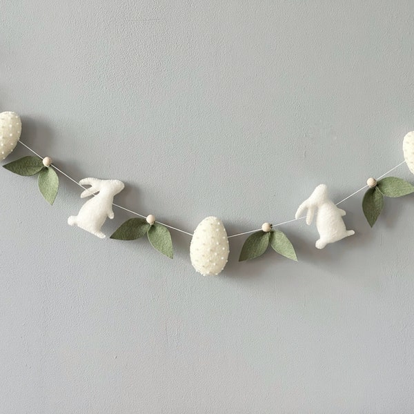 Easter Egg Garland-Easter decor-spring garland-Easter banner-spring decor-felt decor- easter gifts for boys-easter bunny- easter decorations