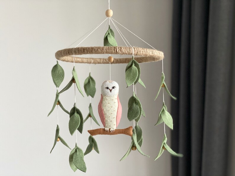 Baby Mobile With Owl Boho Baby Mobile Woodland Mobile Baby Boy Etsy