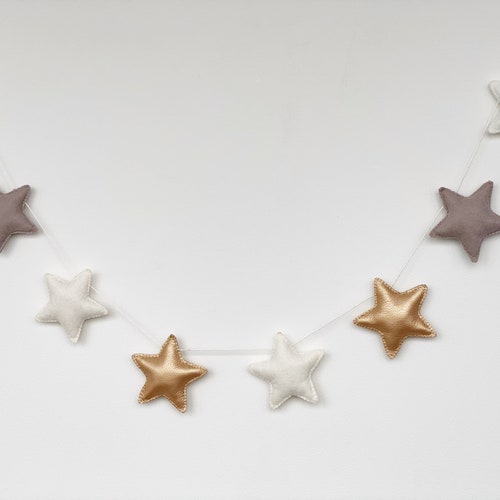 Star Felt Garland Room Decor Gold Garland Teen Girl Room Decor Etsy