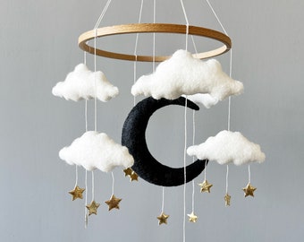 Cloud Baby Mobile: Moon, Stars, and Clouds Nursery Decor