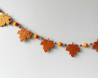 Filt höstlövgirlang: Höst Thanksgiving-dekoration