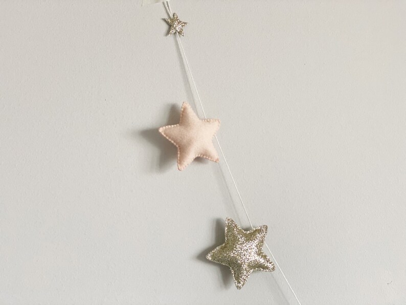 Star Felt Garland Room Decor Gold Garland Teen Girl Room Decor Etsy