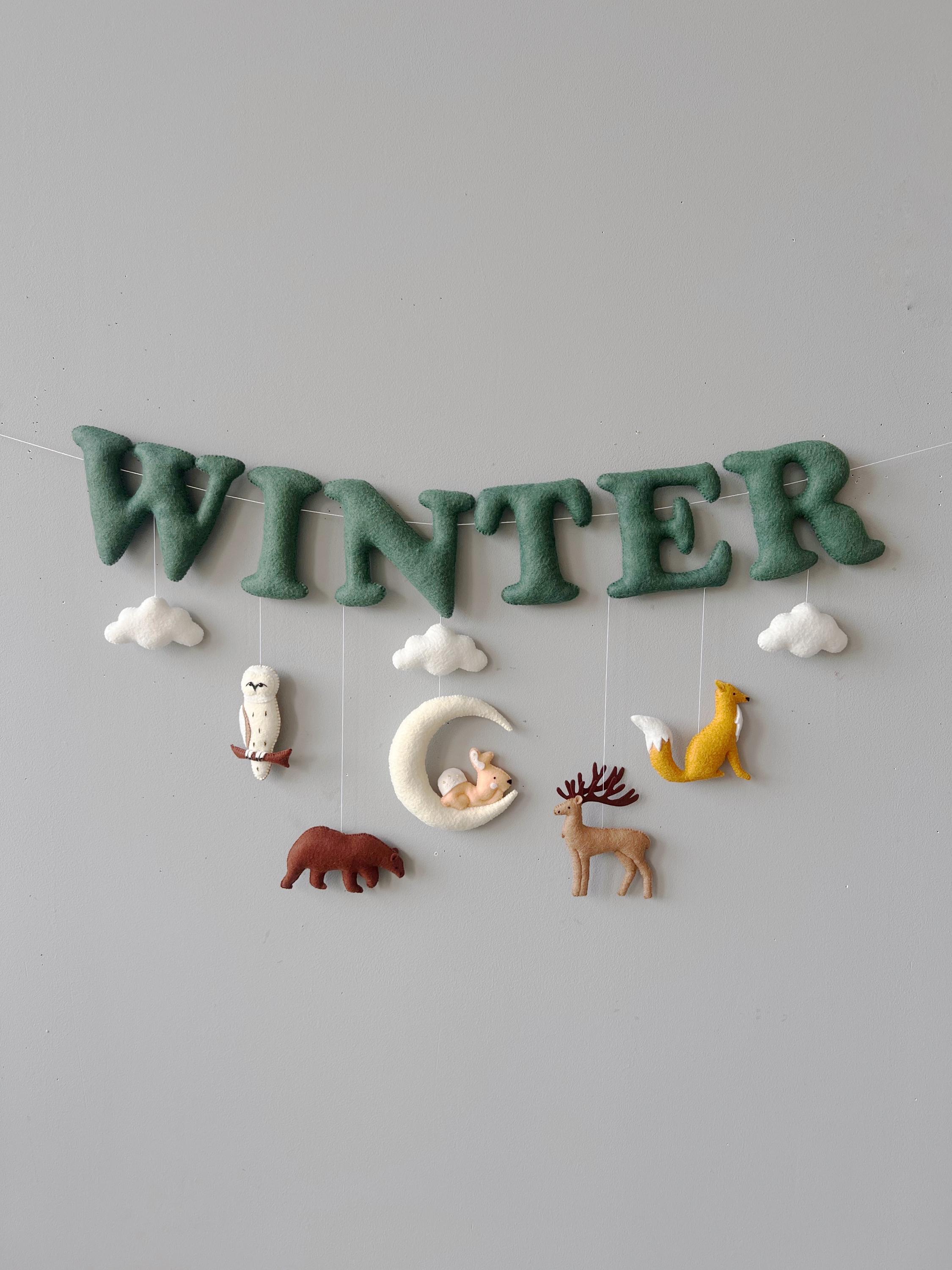 Felt Woodland Name Banner: Custom Animal Nursery Decor