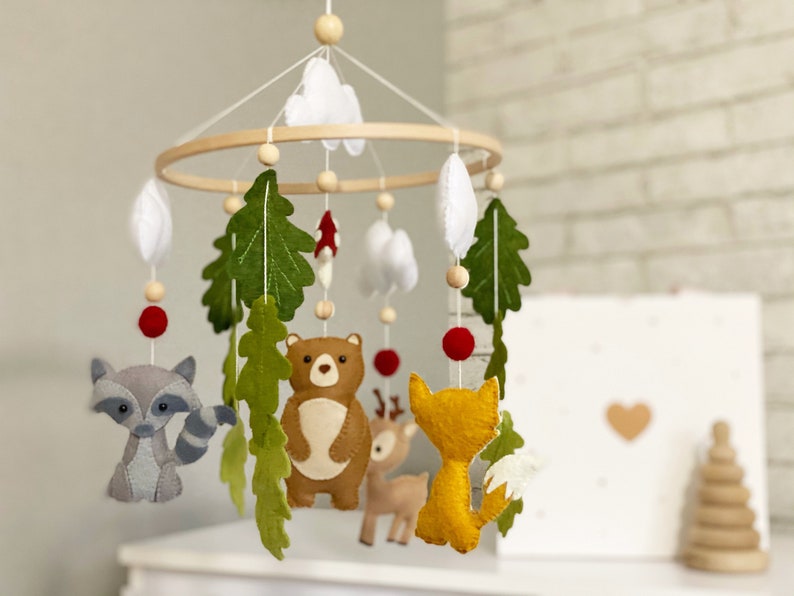 Baby mobile boy Woodland baby mobile Nursery mobile -woodland animals Crib baby mobile Baby mobile girl Baby mobile
