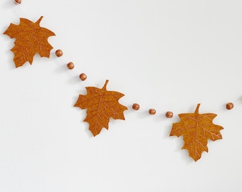 Filt höstlövgirlang: Höst Thanksgiving-dekoration