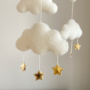 Baby mobile neutral Moon baby mobile cloud baby mobile White baby mobile baby mobile boy baby nursery mobile baby crib mobile image 2