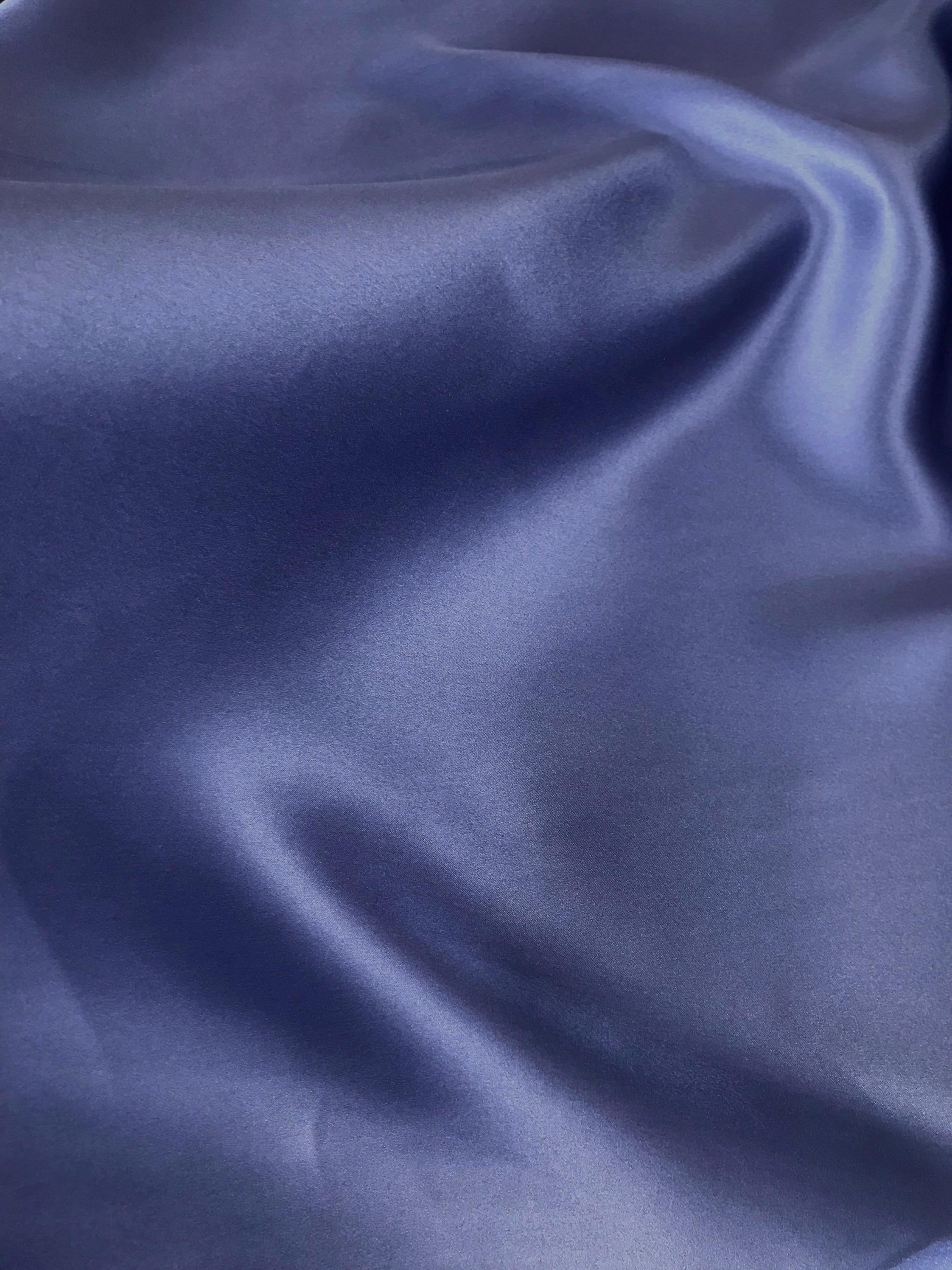 Dark Periwinkle Pure Silk Charmeuse Fabric- 45” Wide