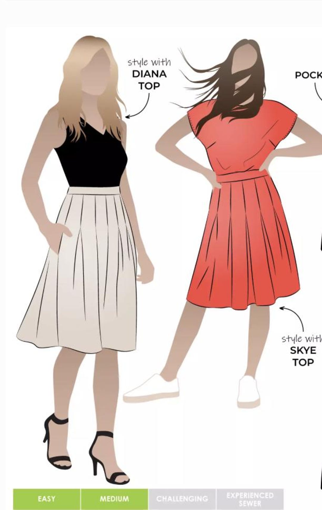 FOR SEWING: Candice Skirt- Style Arc Paper Pattern- Sizes 4-16, 10-22 ...