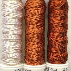 Au Ver A Soie- Soie Perlée- Flame Collection- 3 Spools 100% Silk Thread