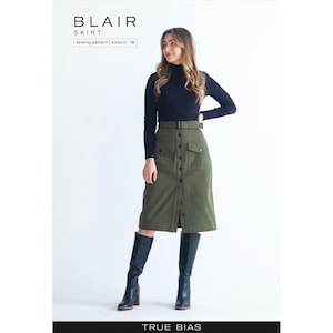 Blair Skirt- True Bias Paper Pattern- Sizes- 0-18, 14-32