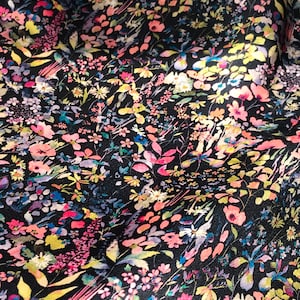 Liberty Felda (C) Black Belgravia Silk Satin- 54” Wide