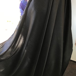 Black Stretch Silk Charmeuse Fabric 44&quot; Wide (345)