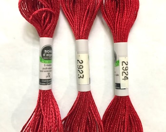 Au Ver A Soie- Soie d'Alger- 2 OR 3 Skeins- Medium Reds- 5M