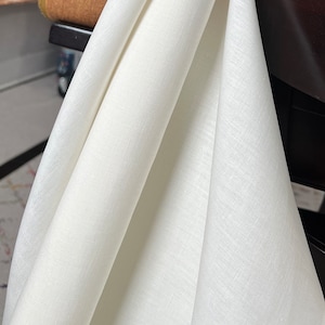 Natural White Silk and Linen Blend Fabric- 45" Wide