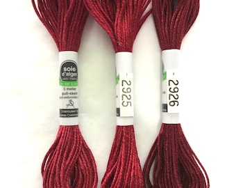 Au Ver A Soie- Soie d'Alger- 3 Skeins- Deep Reds- 5M