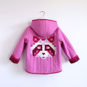 Raccoon Coat- Reversible Quilted Children&#39;s Jacket- Paper Pattern
