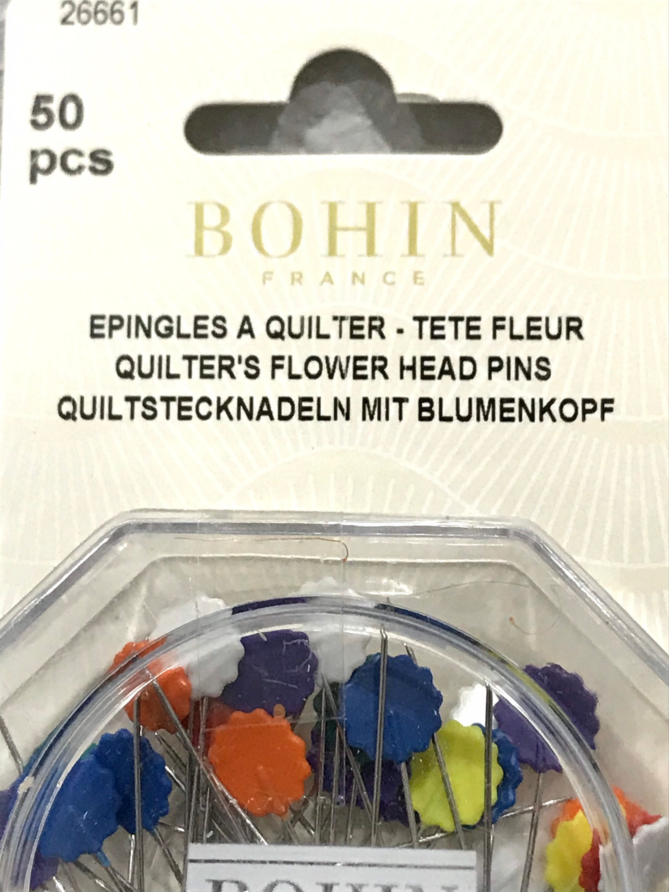 Épingles à tête plate fleur de Bohin