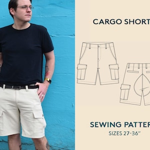 Cargo Shorts (Mens)- Wardrobe By Me- Paper Pattern- Sizes 26-42&quot;